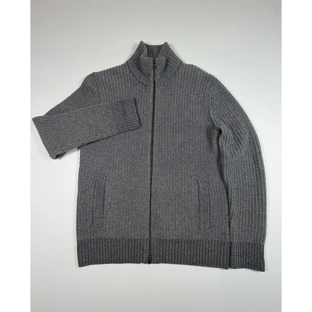 Banana Republic Merino Wool Full Zip Mock Neck Cardigan Men's Size Large